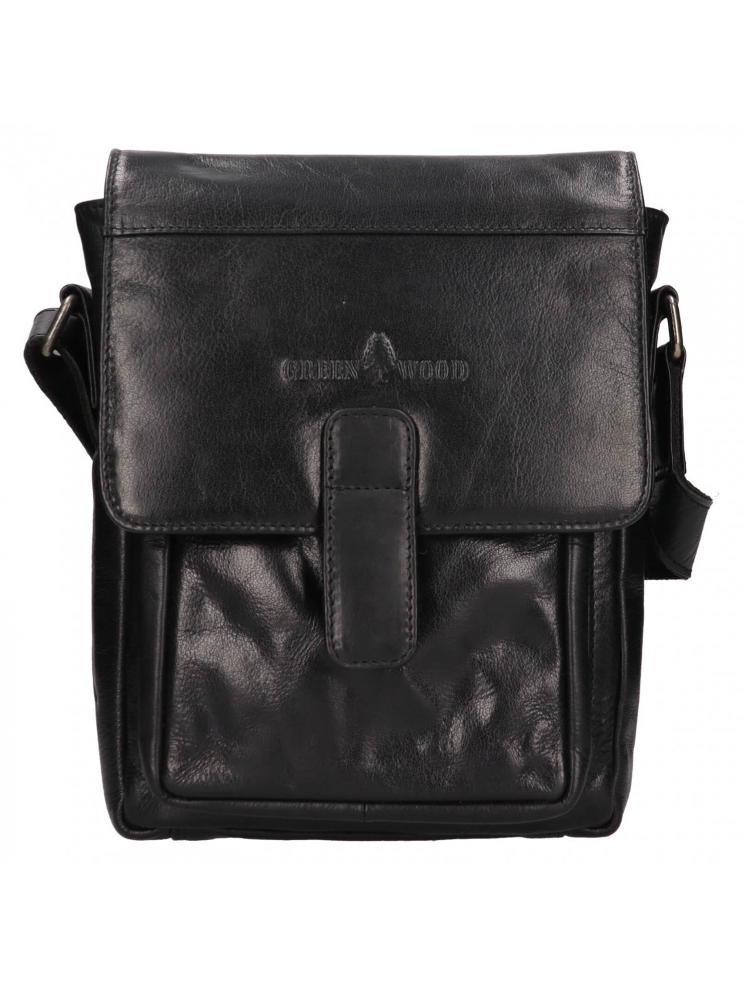 Pánská kožená taška přes rameno Greenwood Nito – černá